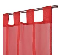 Megachest lucy Woven Voile Tab Top Curtain 2 Panels with ties (28 colors) with tie backs (Red, 56" wideX118 drop(W142cmXH300cm))