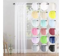 Megachest single panel slot top sheer voile curtain(pure white, 56" wideX108 drop 1 Panel)