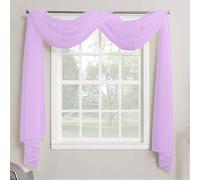 Megachest TAILORED VOILE WINDOW SCARF PELMET 26 color choices (lilac, 56"X197"X1 Panel)
