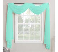 Megachest TAILORED VOILE WINDOW SCARF PELMET 26 color choices (tiffany blue, 56"X197"X1 Panel)