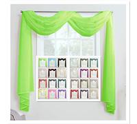Megachest TAILORED VOILE WINDOW SCARF PELMET (apple green, 56"X197"X1 Panel)
