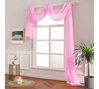 Megachest TAILORED VOILE WINDOW SCARF PELMET (CANDY PINK, 56"X197"X1 Panel)