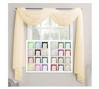 Megachest TAILORED VOILE WINDOW SCARF PELMET (champagne, 56"X118"X1 Panel)