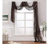 Megachest TAILORED VOILE WINDOW SCARF PELMET (dark brown, 56"X197"X1 Panel)