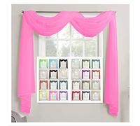 Megachest TAILORED VOILE WINDOW SCARF PELMET (hot pink, 56"X197"X1 Panel)