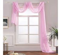 Megachest TAILORED VOILE WINDOW SCARF PELMET (light pink, 56"X197"X1 Panel)