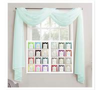 Megachest TAILORED VOILE WINDOW SCARF PELMET (mint, 56"X197"X1 Panel)