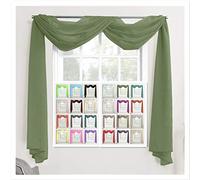 Megachest TAILORED VOILE WINDOW SCARF PELMET (moss, 56"X197"X1 Panel)