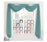 Megachest TAILORED VOILE WINDOW SCARF PELMET (ocean, 56"X197"X1 Panel)