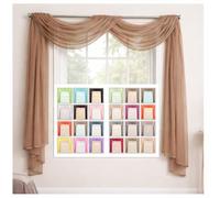 Megachest TAILORED VOILE WINDOW SCARF PELMET (taupe, 56"X197"X1 Panel)