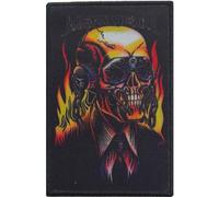 Megadeth Flaming Vic Iron On Patch (One Size) (Black/Red/Yellow)
