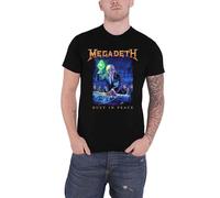 Megadeth Men's Rust In Peace Track List Back Print T-Shirt in Black | Size: Medium Megadeth Black M