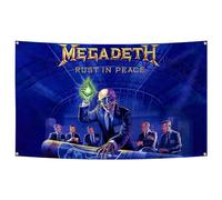 Megadeth Rust in Peace Poster Funny Flag Music Tapestry Aesthetic Decorative Durable Man Cave Wall tapestry Suitable For Indoor And Outdoor Decorate for College Dorm Room,Outdoor,Parties gifts,