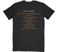 Megadeth Rust In Peace Tracklist T-Shirt in Black | Size: Large Megadeth Black L