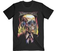 Megadeth T Shirt Flaming Vic Band Logo Official Mens Black L