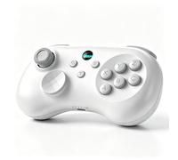 Megadream Fighting Gaming Controller for Switch/Android/iOS/PS3/PS4/PC, 6-Button Layout for Classic Games with Hall Effect Joysticks & Mechanical Touch Bumper Key, Turbo Function, 8-Way D-Pad (White)