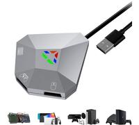 Megadream Keyboard and Mouse Adapter for Switch, Xbox Series S/X, Xbox One, PS4/PS3, Switch Keyboard Mouse Converter Support Mouses Sensitivity/Aim Speed/Dead Zone Adjustment,Plug and Play (Gray)