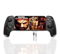 Megadream Mobile Phone Controller for iPhone/Android/iPad/Tablet - Switch/PC - Cloud Game - PS4/PS5/Xbox Remote Play Streaming, COD & Fortnite &More, Turbo/Macro (black, USB C Connection)