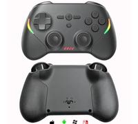 Megadream Wireless Controller for iPhone/Android/Switch 2/Switch/PC, Phone Gamepad with Hall Effect Joysticks/Trigger/Turbo/RGB Light, for Genshin Impact, COD(Black)