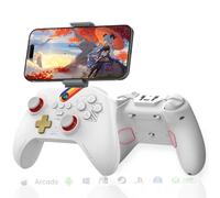Megadream Wireless PC Gaming Controller for Windows, Bluetooth Game Controller, Compatible PC/Switch/Xbox/Ps/Android/iOS,Gamepad with Turbo Function,Hall Joysticks&Triggers (Star White)