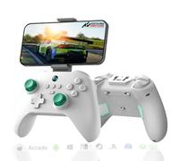 Megadream Wireless PC Gaming Controller for Windows, Bluetooth Game Controller, Compatible PC/Switch/Xbox/Ps/Android/iOS,Gamepad with Turbo Function,Hall Joysticks&Triggers (white)
