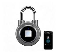 MEGAFEIS Polished Fingerprint Padlock, Bluetooth Lock, APP, IP65 Waterproof, MEGAFEIS Smart Padlock with Keyless Biometric Suitable for Gym, Sports, Bike, School, Cabinet, Garage and Storage