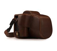 MegaGear MG1447 Canon EOS M50 (15-45mm) Ever Ready Leather Camera Case and Strap - Dark Brown