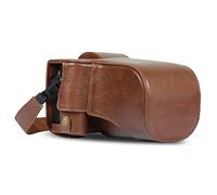 MegaGear Ever Ready Genuine Leather Camera Case Compatible with Fujifilm X-T5 (16-80mm)(Brown)