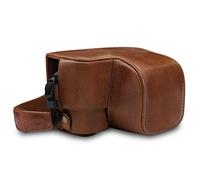 MegaGear Ever Ready Genuine Leather Camera Case Compatible with Sony Alpha A6100, A6400 (16-50mm)