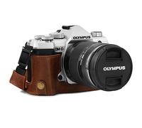 MegaGear Ever Ready Genuine Leather Camera Half Case Compatible with Olympus OM-D E-M5 Mark III