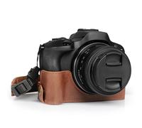 MegaGear Ever Ready Genuine Leather Half Camera Case Compatible with Canon EOS R100