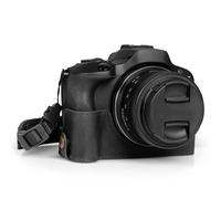MegaGear Ever Ready Genuine Leather Half Camera Case Compatible with Canon EOS R100 (Black)