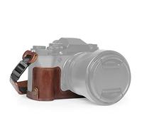 MegaGear Ever Ready Genuine Leather Half Camera Case Compatible with Fujifilm X-T5 (Brown)