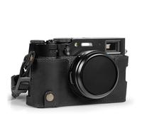 MegaGear Ever Ready Genuine Leather Half Camera Case Compatible with Fujifilm X100VI (Black)