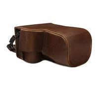 MegaGear Ever Ready Leather Camera Case compatible with Sony Alpha A6600 (18-135mm)