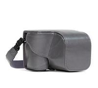 MegaGear Ever Ready Leather Camera Case - Easy to Install, Tripod and Peripheral Friendly Accessory - Compatible with Sony Alpha A6000, A6300 (Grey)