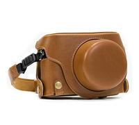 MegaGear Ever Ready Protective Leather Camera Case, Bag for Panasonic LUMIX LX100, DMC-LX100 Camera (Light Brown) (Model: MG663)