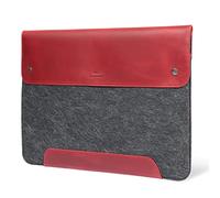 MegaGear Genuine Leather and Fleece MacBook Bag Laptop Sleeve for MacBook Pro and MacBook Air Case - 16 Inch - 15 Inch - 15.5 Inch (M2, M2 Pro, M2 Max, M1) 2020 2021, 2022 and 2023 Models