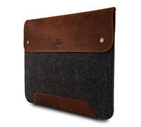MegaGear Genuine Leather and Fleece Macbook Bag for 15 & 16 Inch - Brown