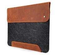 MegaGear Genuine Leather and Fleece Macbook Bag for 15 & 16 Inch - Camel