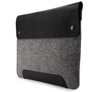 MegaGear Genuine Leather and Fleece Macbook Bag for 15 & 16 Inch - Gray