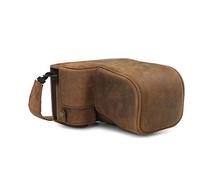 MegaGear Genuine Leather Camera Case Compatible with Sony Alpha A6100, A6400 (18-135mm)