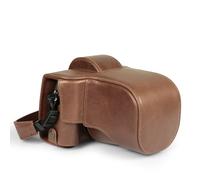 MegaGear Genuine Leather Camera Case for Fujifilm X-T50 (16-50mm & 18-55mm)- Stylish and Protective (Brown)