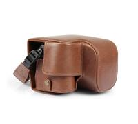 MegaGear Genuine Leather Camera Case for Sony Alpha a6700 (16-50mm) - Stylish and Protective (Brown)