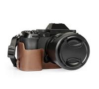 MegaGear Genuine Leather Half Camera Case for Fujifilm X-S20 - Stylish and Protective Digital Photography Bag (Brown)