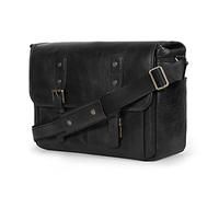 MegaGear Italian Leather Messenger Bag, Lightweight Unisex Business Briefcase Satchel Portfolio, Multi Compartment, Camel