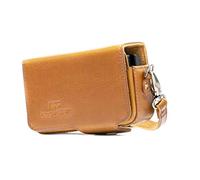 MegaGear Leather Camera Case with Strap Compatible with Canon PowerShot SX740 HS, SX730 HS, Light Brown