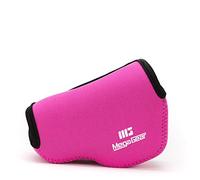 MegaGear MG1078 Ultra Light Neoprene Case with Carabiner for Panasonic Lumix DC-GX850/DC-GF9/DC-GX800/DMC-GF8/DMC-GF7 Camera - Hot Pink