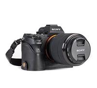 MegaGear MG1123 Ever Ready Leather Half Case and Strap with Battery Access for Sony Alpha A7S II/A7R II/A7 II Camera - Black