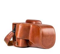 MegaGear MG1193 Ever Ready Genuine Leather Camera Case Compatible with Canon EOS Rebel T8i, Kiss X10i, Rebel T7i, Kiss X9i, 77D, 9000D (18-55mm), Dark Brown